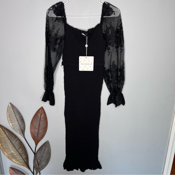 Hello Molly POUR SOME SUGAR MIDI DRESS BLACK H5 - Picture 4 of 9